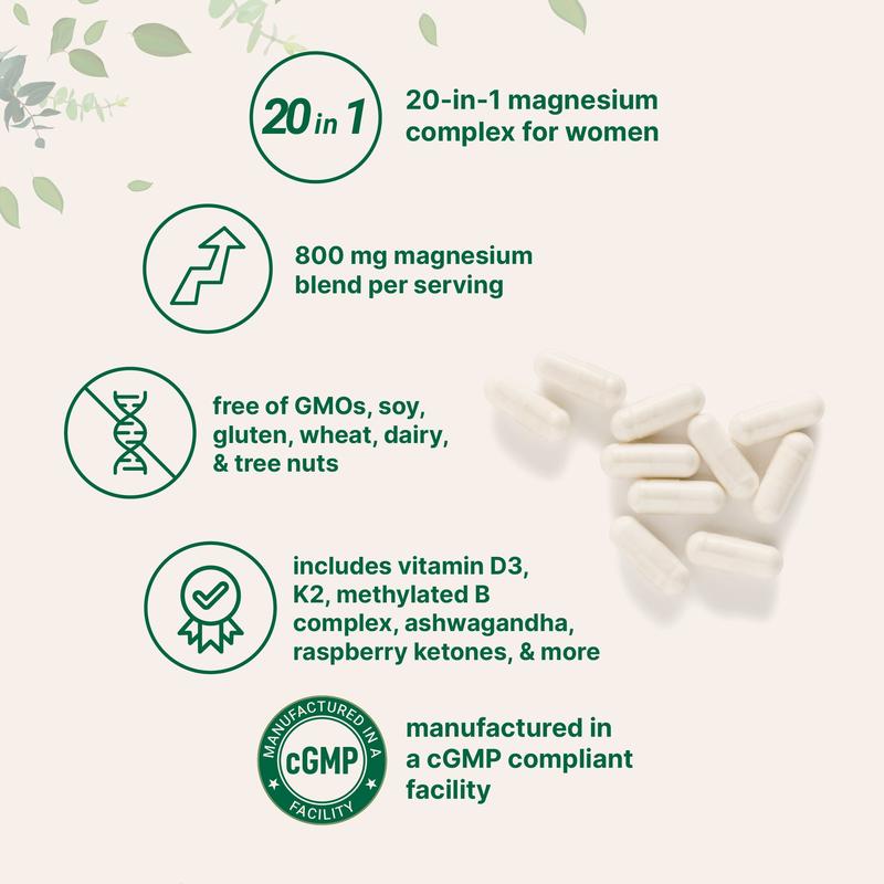 Magnesium Complex 20-in-1 for Women, 240 Vegetarian Capsules