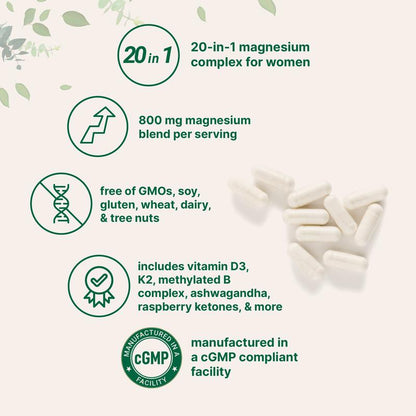 Magnesium Complex 20-in-1 for Women, 240 Vegetarian Capsules