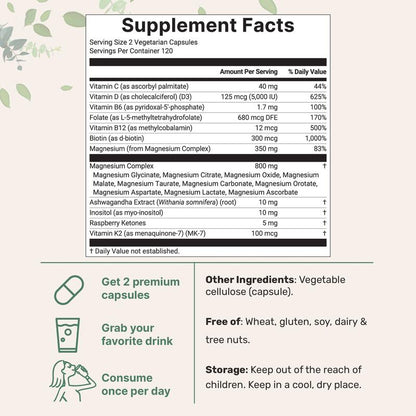Magnesium Complex 20-in-1 for Women, 240 Vegetarian Capsules